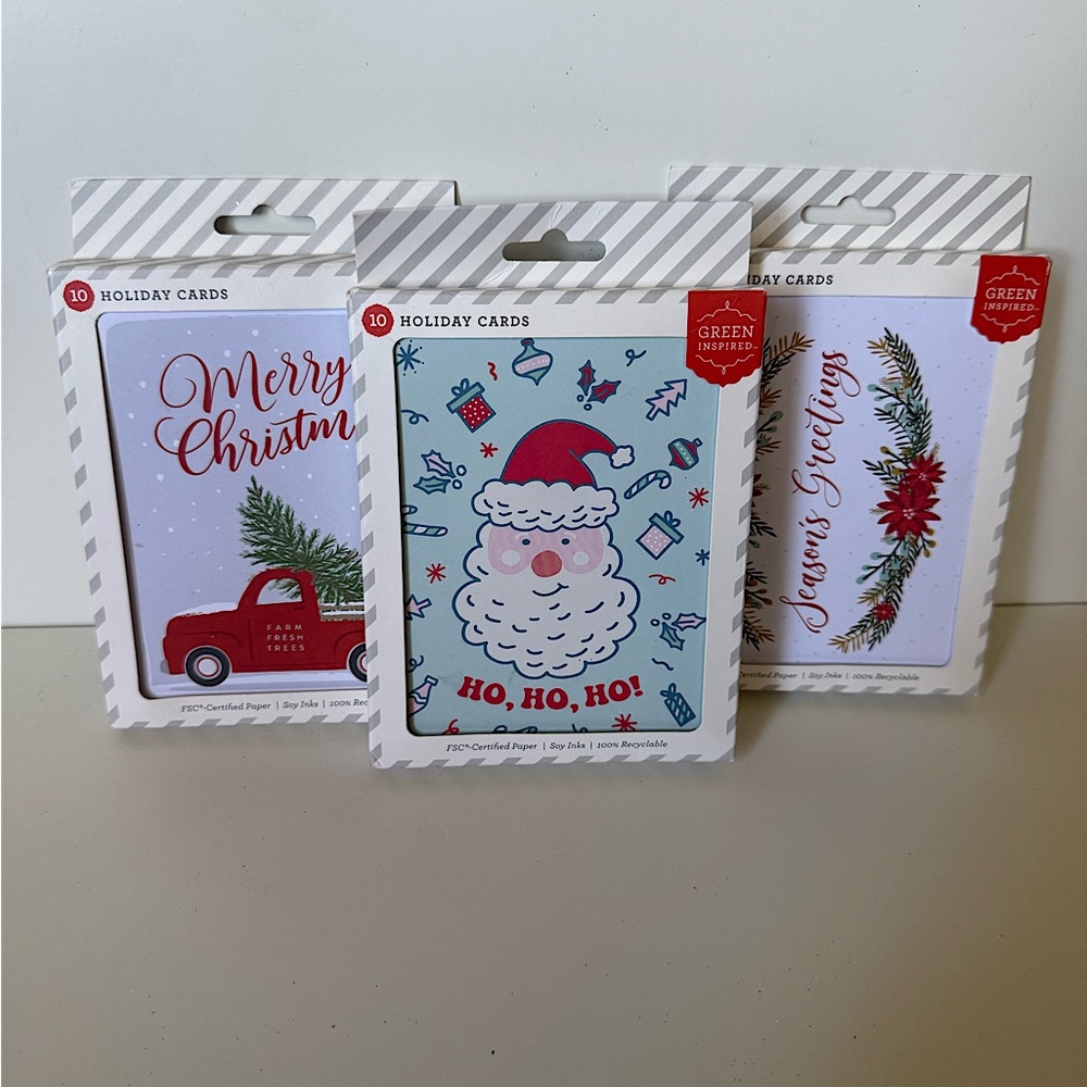 NWT Green Inspired 3 10 Sets Holiday Greeting Cards